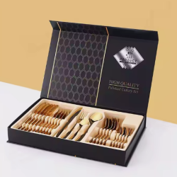 Knife Spoon Fork Set Gold Plating Cutlery 24PCS Stainless Steel Flatware Sets Cutlery Set - Image 3