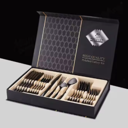 Knife Spoon Fork Set Gold Plating Cutlery 24PCS Stainless Steel Flatware Sets Cutlery Set
