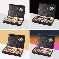 Knife Spoon Fork Set Gold Plating Cutlery 24PCS Stainless Steel Flatware Sets Cutlery Set - Image 4