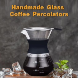 200ML 400ML Handmade Glass Coffee Percolators Borosilicate Glass Pour Over Drip Coffee Make