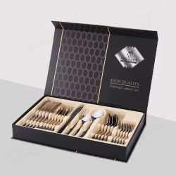 Knife Spoon Fork Set Gold Plating Cutlery 24PCS Stainless Steel Flatware Sets Cutlery Set - Image 2