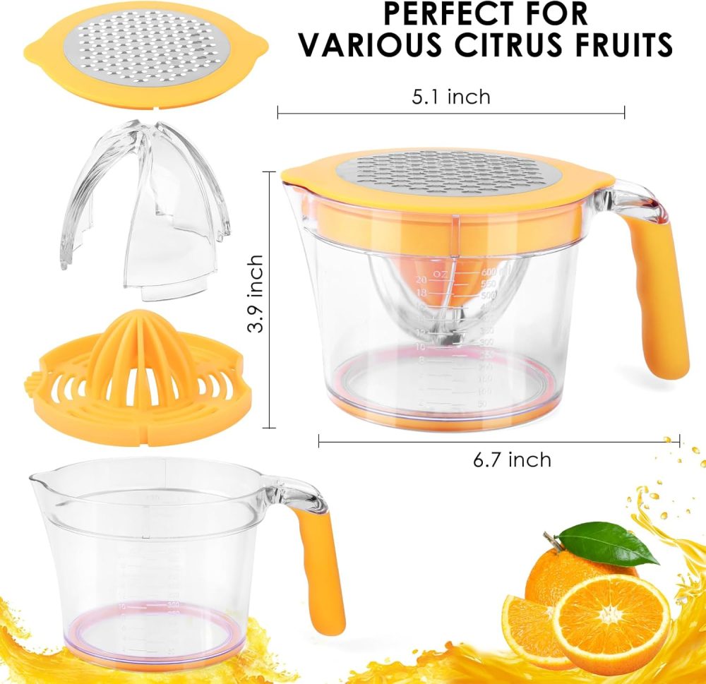 4-in-1 Manual Citrus Juicer  Lemon Lime Squeezer with Comfortable Grip Handle, - Image 3