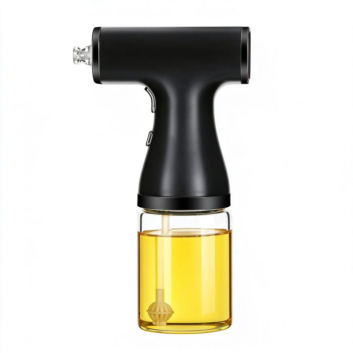 Electric Oil Sprayer Gun, Rechargeable Glass Oil Spray Bottle for Air Fryer BBQ Salad Cooking Oil Mister
