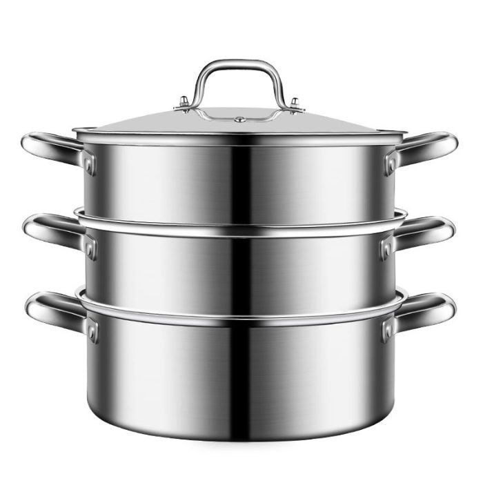 Premium Durable 3 Layer Stainless Steel Steamer Pot Multi Layer Kitchen Food Steaming Cookware For Home Induction Gas Stove